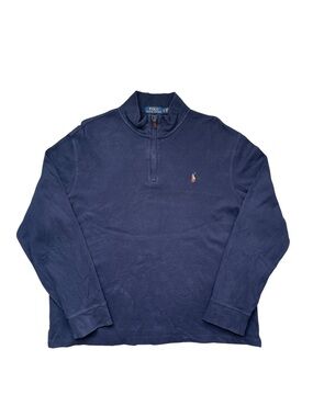 Polo Ralph Lauren Quarter-Zip Pullover Sweater, Navy, Size Large